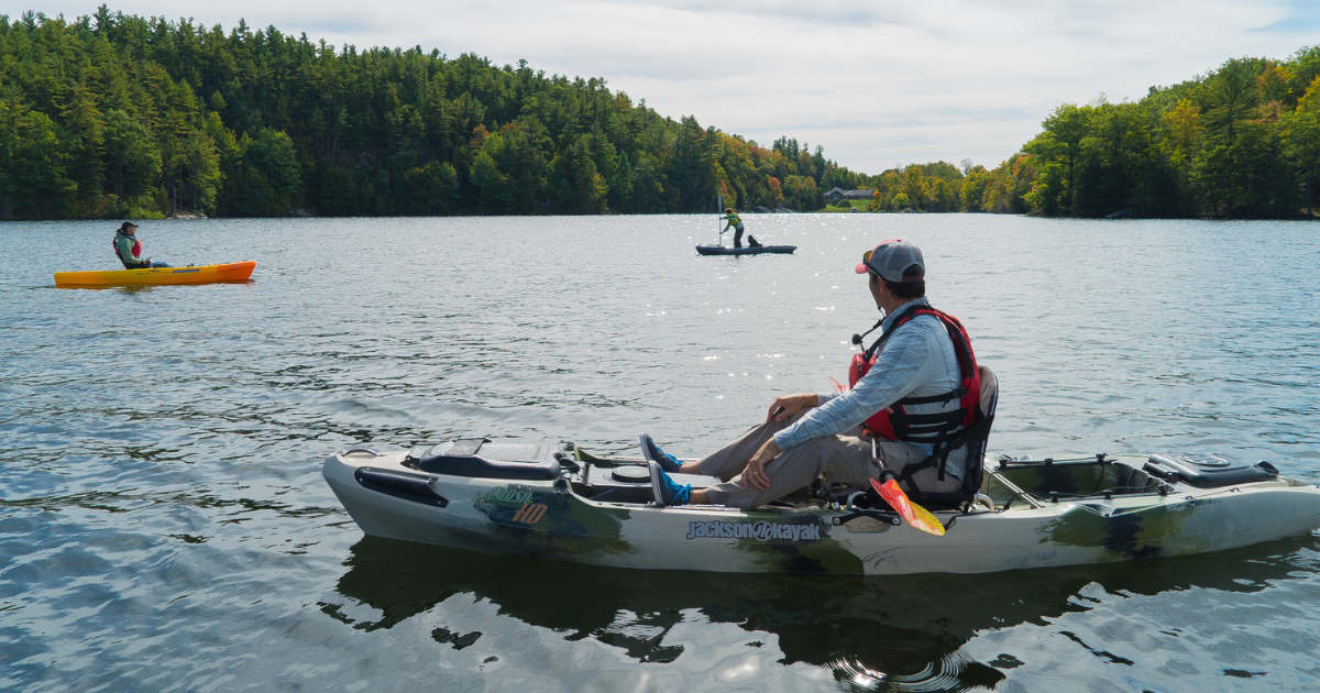 ken in a jackson kayak in the rideau canal