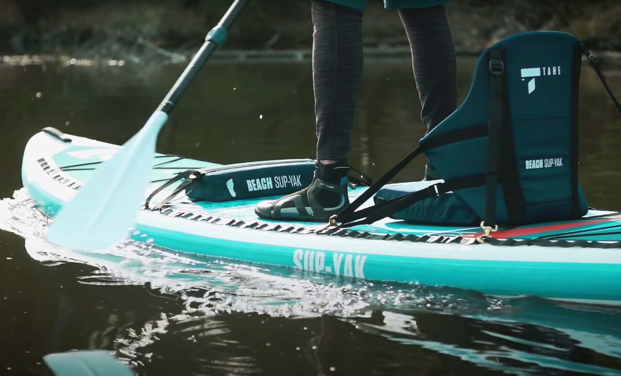 ken whiting using the tah he sup yak on flatwater paddling and kayaking awards best in class