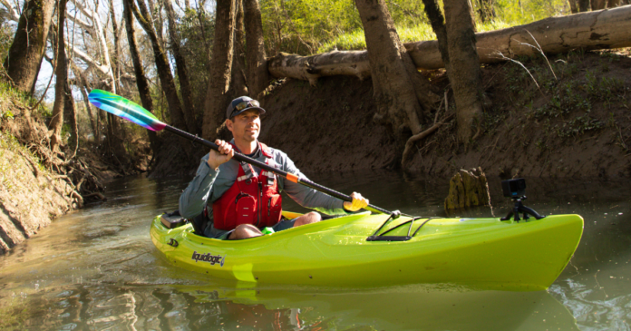 ken whiting kayaking the liquid logic saluda kayak in yellow