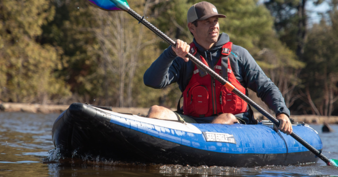 ken whiting testing the sea eagle 380x inflatable kayak aqua bound paddle nrs pfd wiley x sunglasses kayaking tips beginners