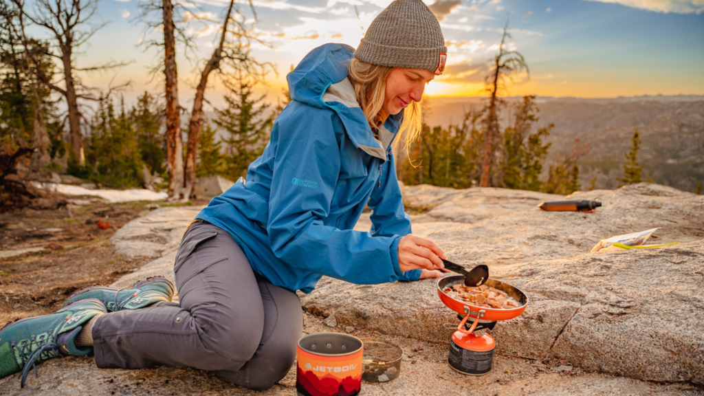 backpacking for 3 nights and 4 days 
cooking with jetboil stove