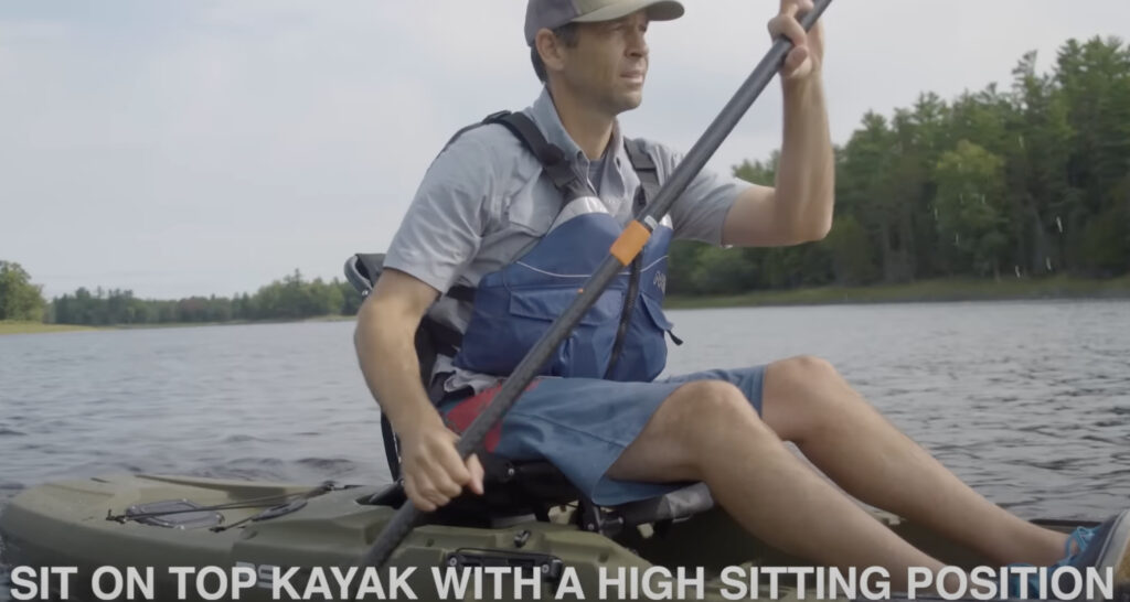 sit on top kayaks offer a high sitting position