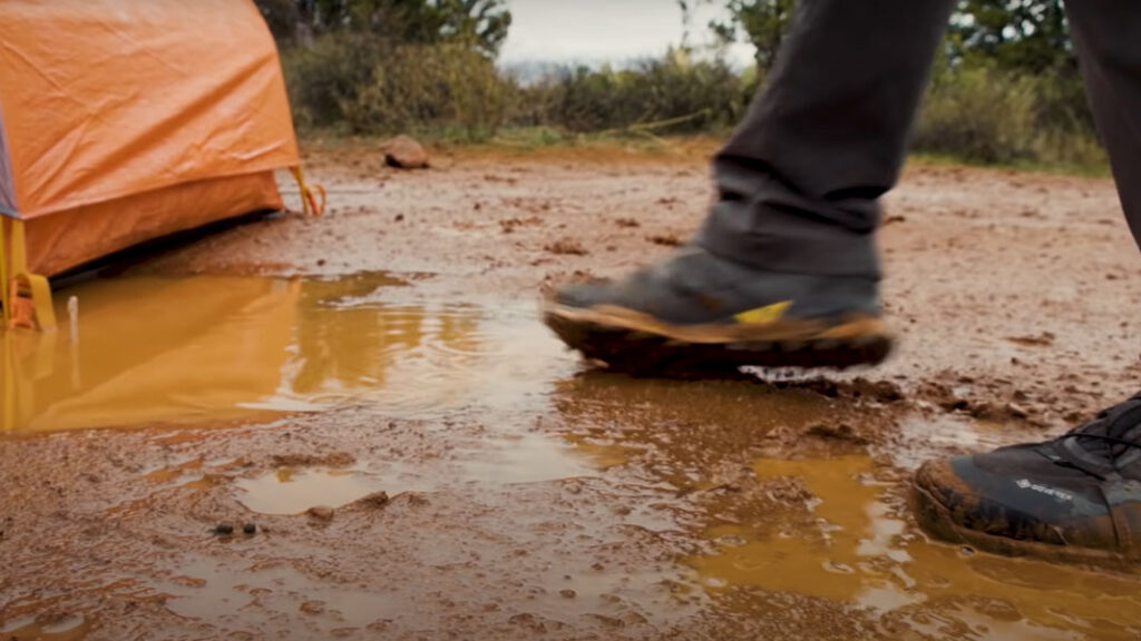 backpacking in the rain tip: creating a trench to pull the water away from your tent during the rain can remove water that will pool up.