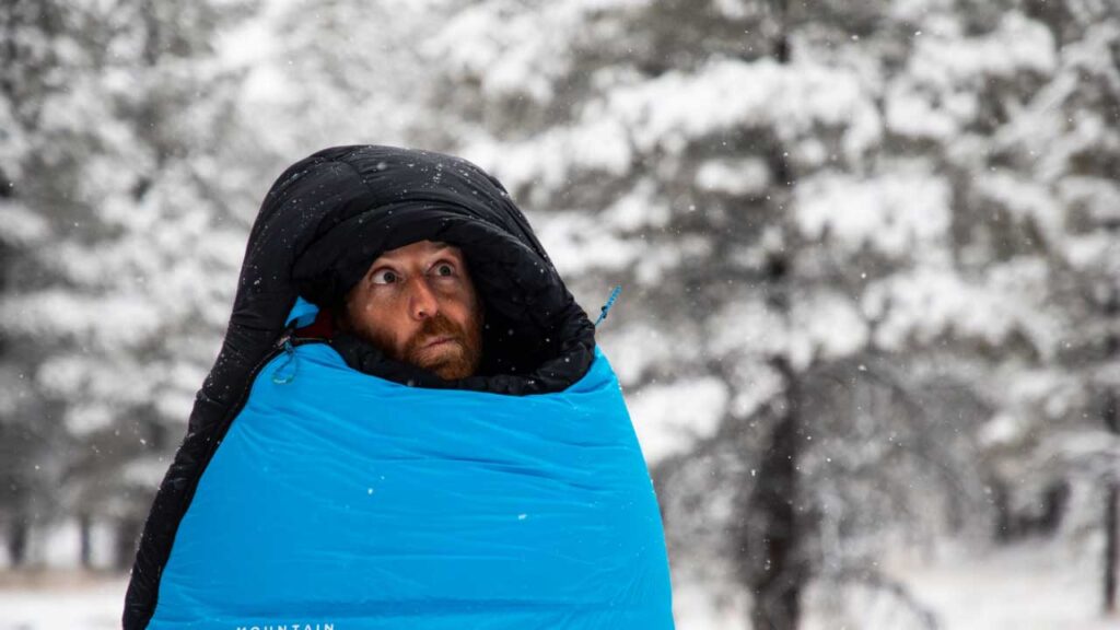 Snowstorm camping with the best winter sleeping bags and pads