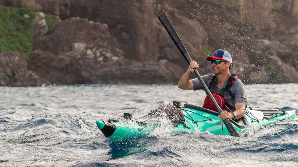 The Pakayak is designed for a skirt and to break through waves and get some distance.