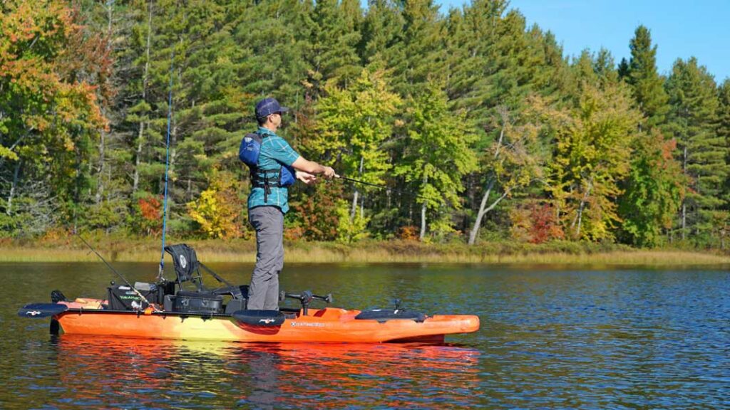 sit-on-top fishing kayaks allow you to stand and fish to great advantage