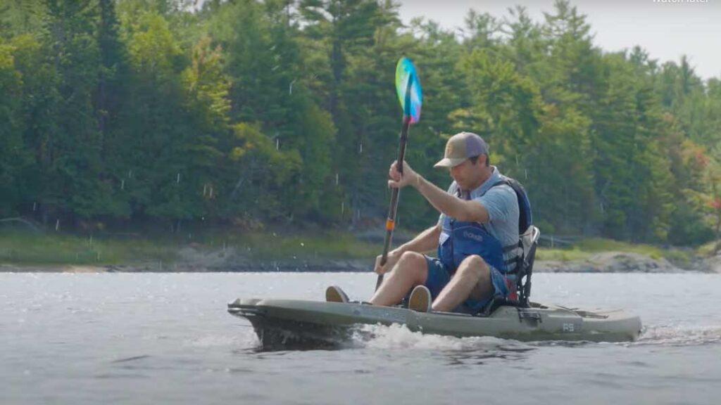 kayak paddle length tip: for a Bonafide kayak, more length needed to reach water comfortably because it is a sit-on-top