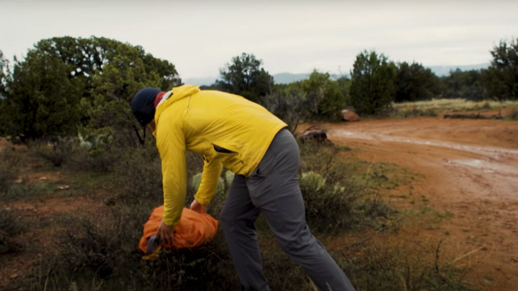 backpacking in the rain tip: drying your tent out on shrubs during the day when the rain stops