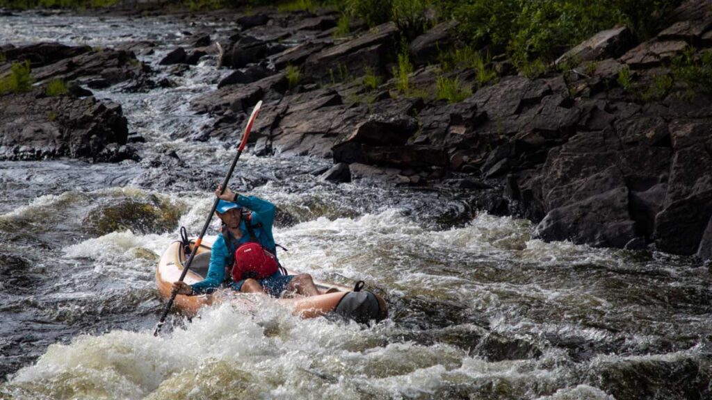Inflatables are also a good choice for running rivers, but lack the gear management systems