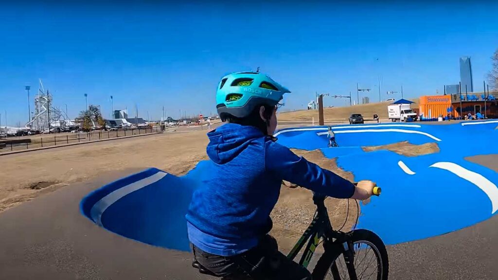 Biking over and over again helps keep your child familiar with it and less afraid.