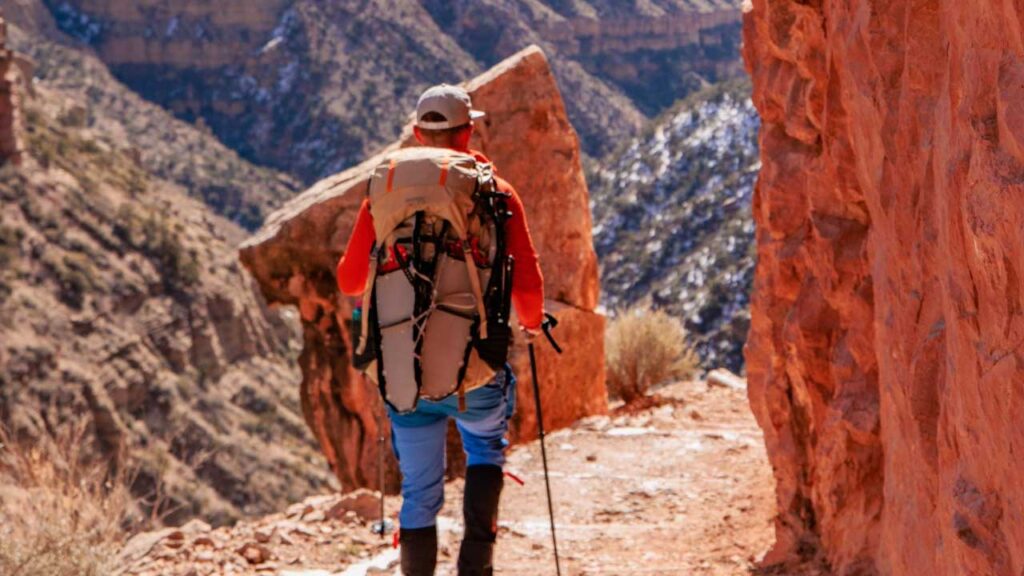 The Mystery Ranch Bridger 55-Liter backpack was perfect for the Grand Canyon winter camping gear