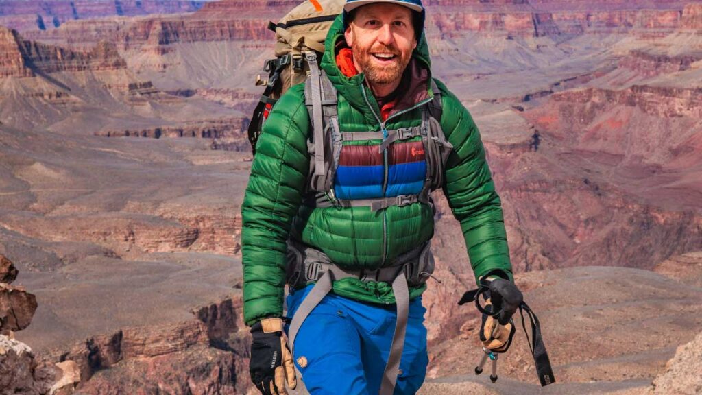 Fuego Hooded down jacket and the Fjallraven Keb trousers were an amazing combo for the different conditions on this Grand Canyon winter backpacking trip