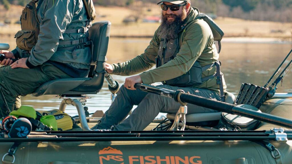 The NRS Slipstream has it all when it comes to mounting.  Gear tracks, rod holders for both fly and traditional and much more