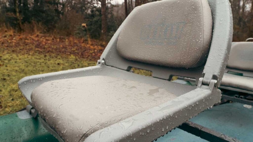 Outcast Sporting Gear Striker Raft seat was comfortable and easily adjustable fore and aft.