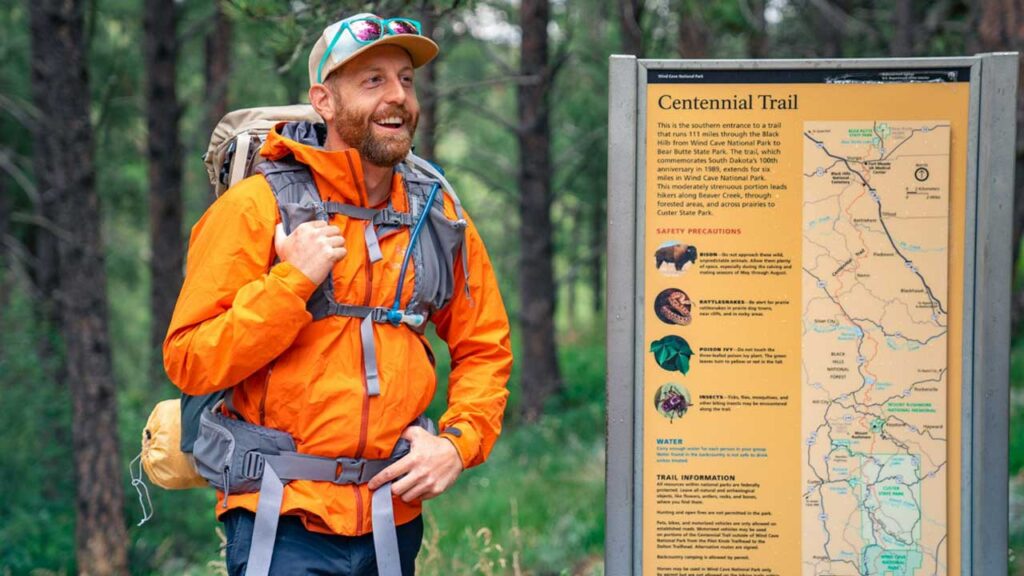 Trailhead signs not only give you bearings but some key tips on what to avoid.