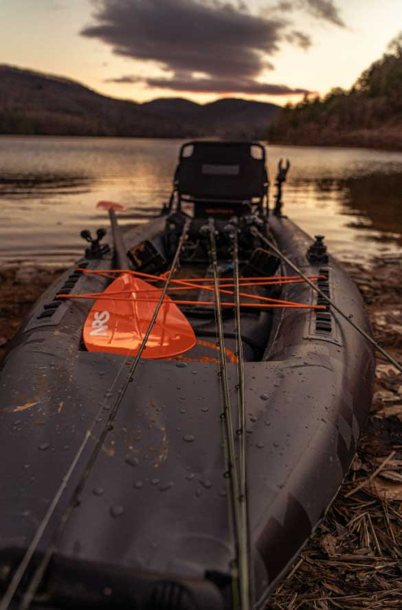 The NRS Pike Pro inflatable fishing kayak.