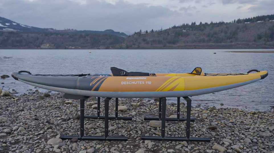 The Aquaglide Deschutes 110, the most budget friendly kayak of them all.