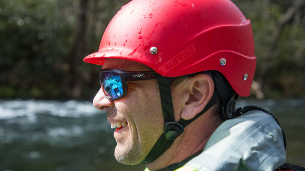 When there is moving water and rocks, my helmet is always on the head.
