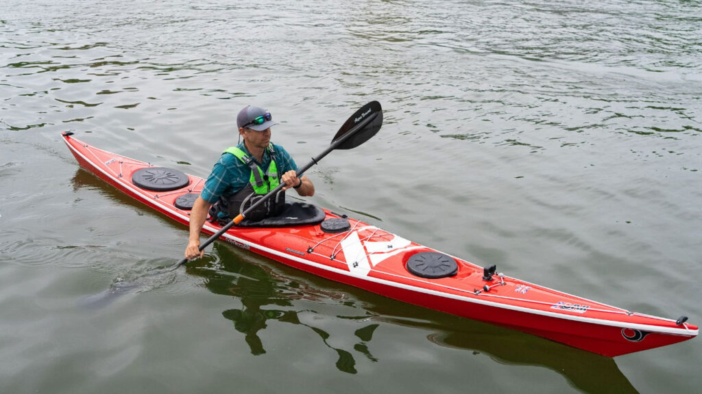 The P&H Volan carbon kayak is very light but rigid.