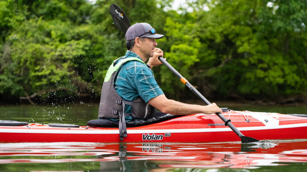 The P&H Volan kayak has two hatches in the back, one in the front for a lot of reachable storage.