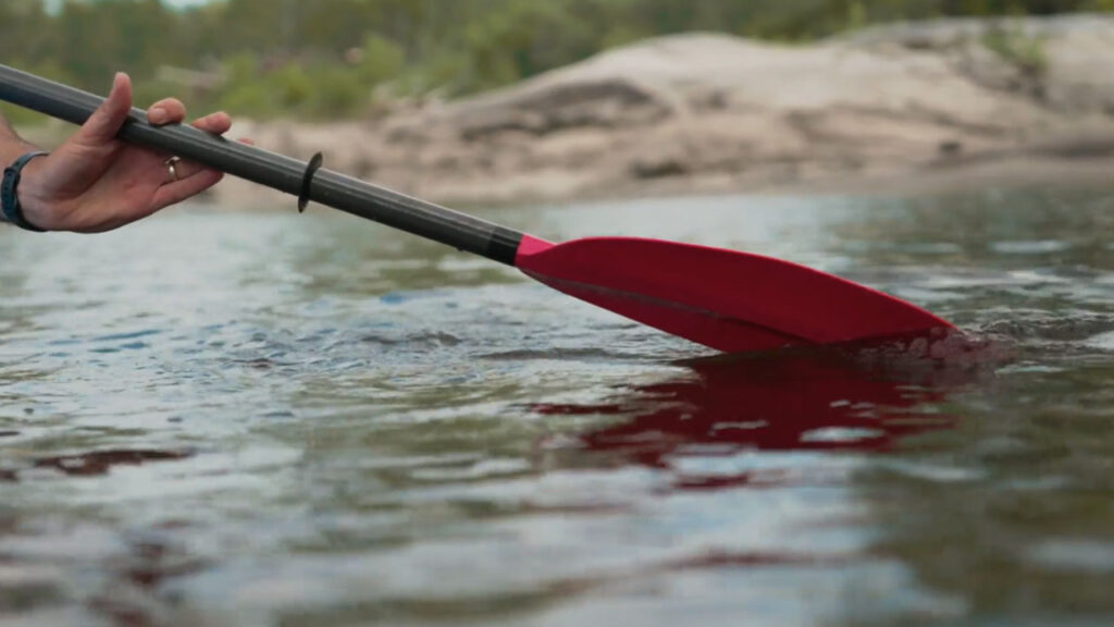The leading edge of your blade needs to be higher so that it doesn't dive into the water.