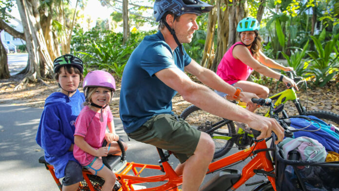 benefits of biking include the time together as a family.
