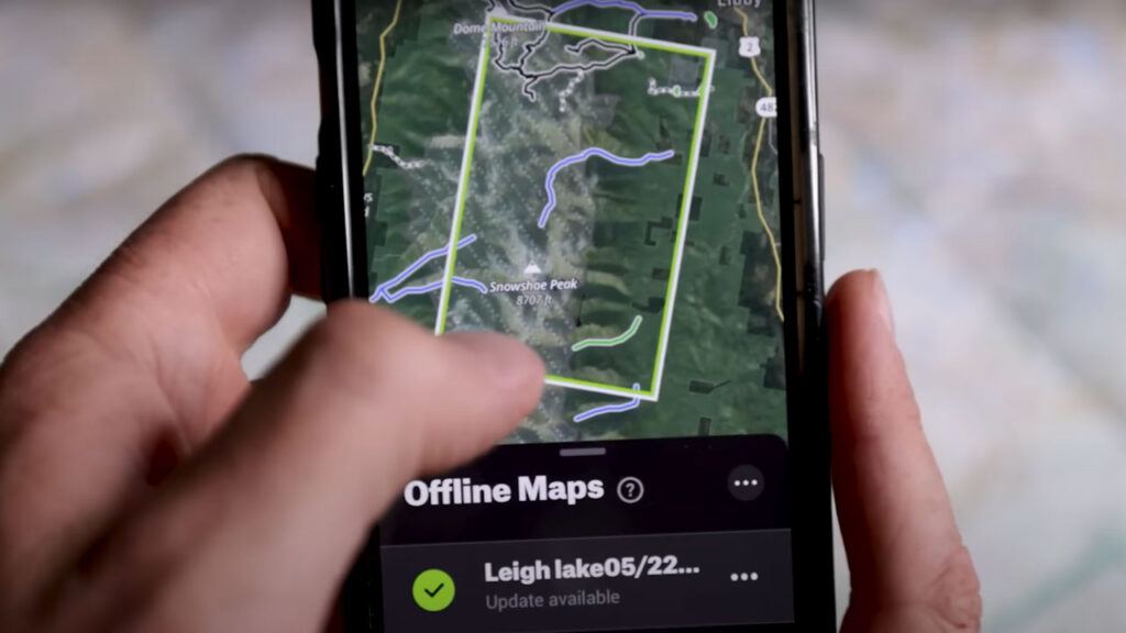 The onX Backcountry app has the ability to download the maps for offline use when out of cell range.