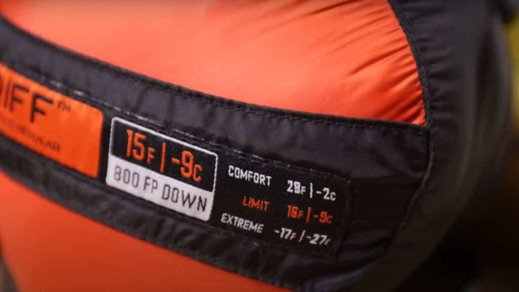 Sleeping bags and mats have two series of specs.