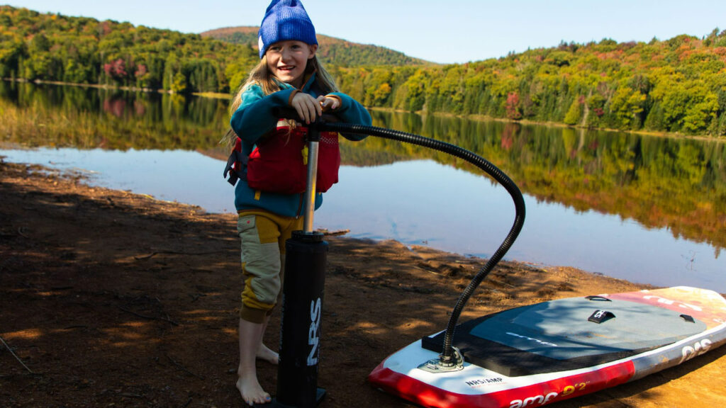 Parker loves her NRS SUP!  Water activities in the summer months are always a family favorite activity in Quebec Canada