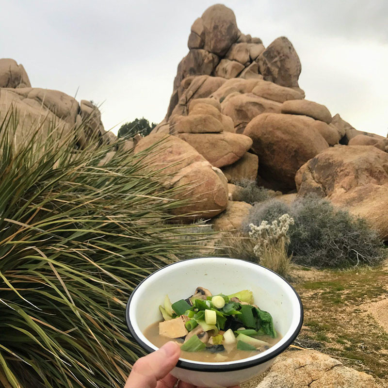 Keto recipes for camping: Keto Miso soup with tofu & bok choy ... great veggie dish.