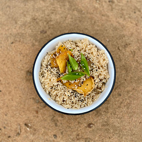 Top cheap and easy backpacking meals: Mango Fried Rice