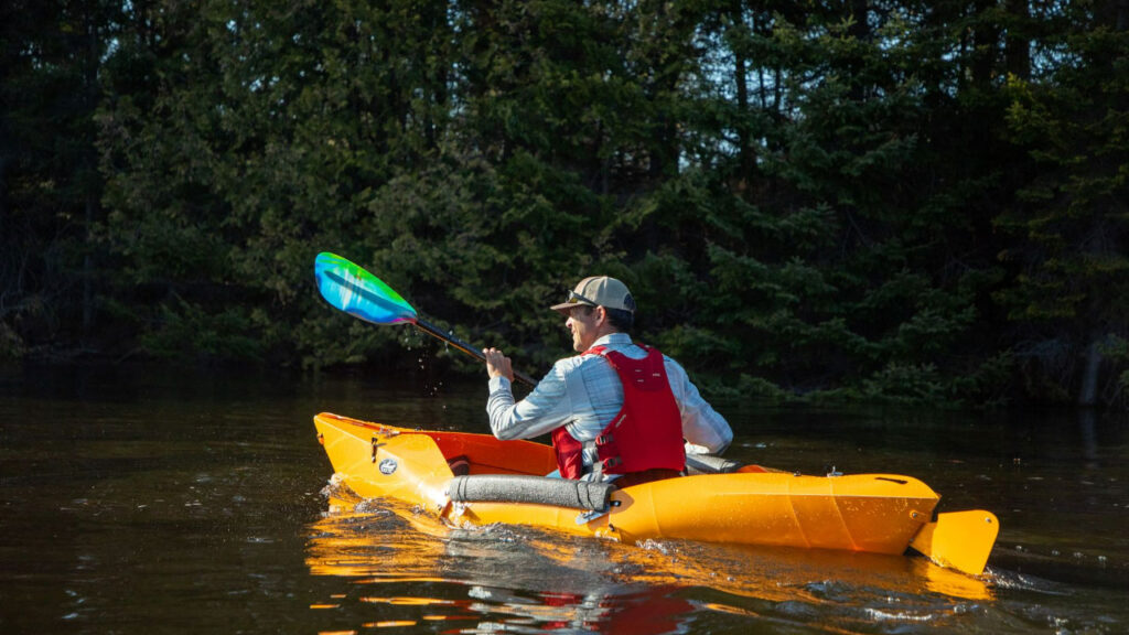 Tucktec vs Sea Eagle 330 - the Tucktec kayak is pictured with Ken Whiting