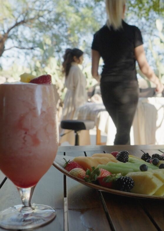 Smoothie and fruit at The Boulders Spa, Scottsdale, Arizona
