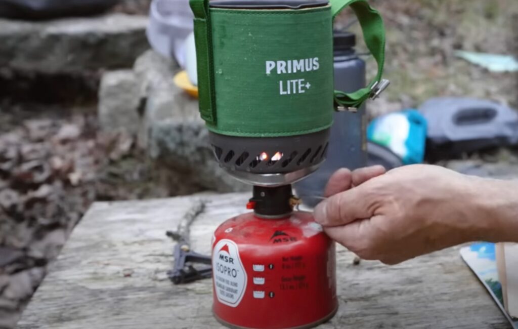 Primus Lite+ for heating water on Lake Opeongo