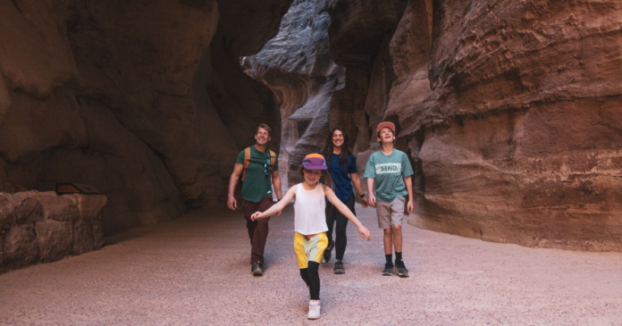 emily jackson, nick troutman, and family exploring petra in jordan