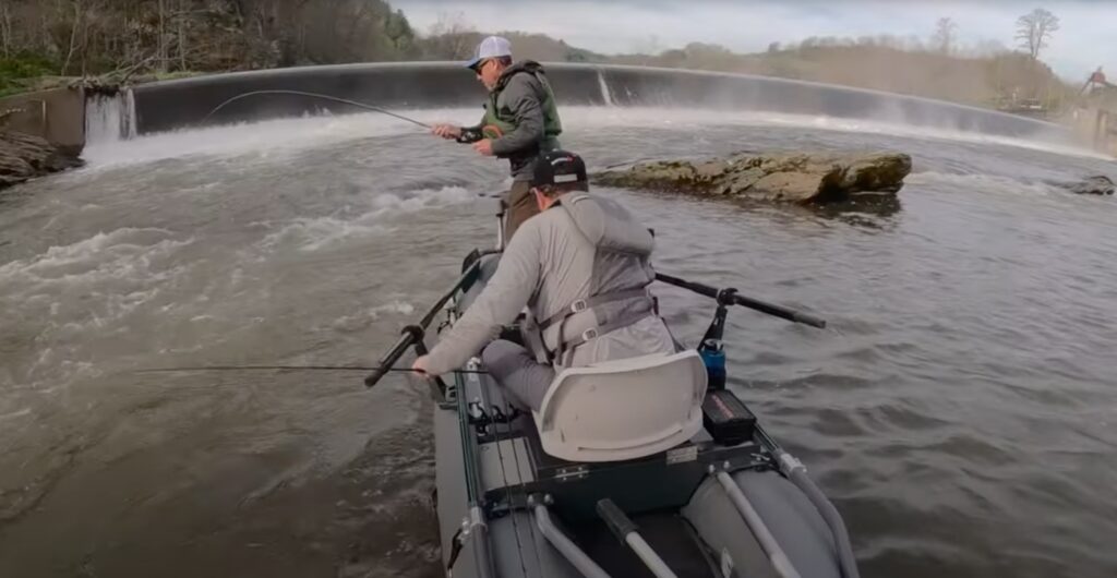 NRS Approach 120 fishing raft on a river