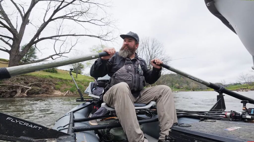Flycraft guide inflatable boat, Jameson rowing oars