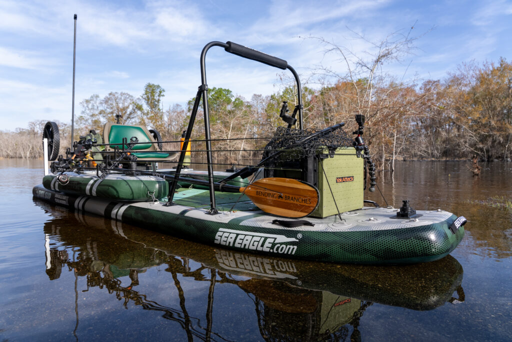 kayak fishing Okefenokee swamp sea eagle boat fishing set up