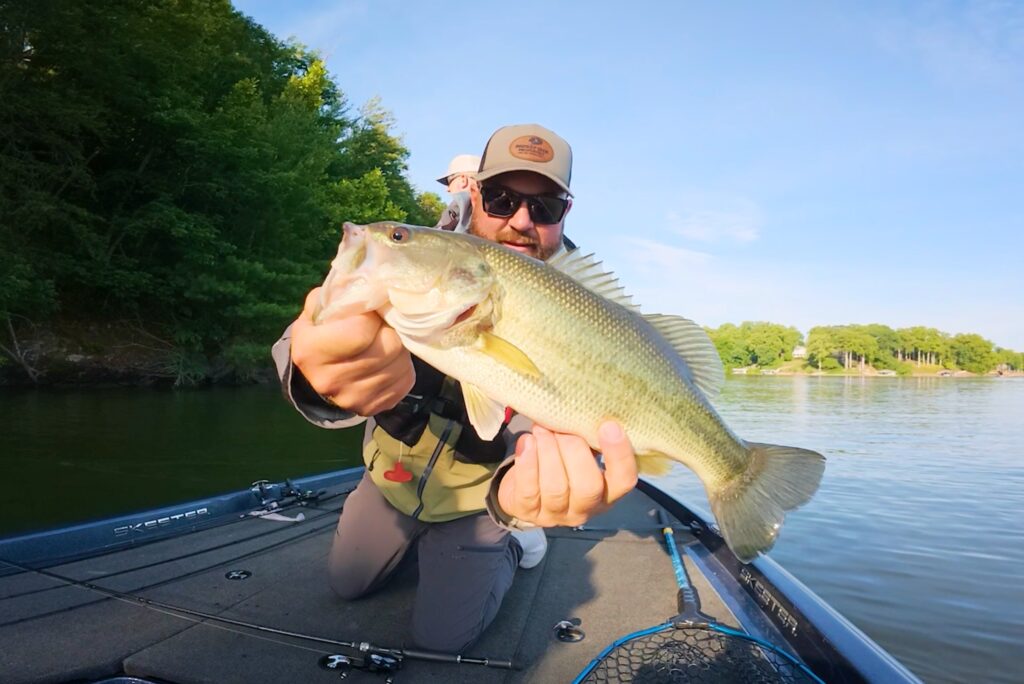 Smith Mountain Lake Fishing Guide, Jameson with Largemouth Bass