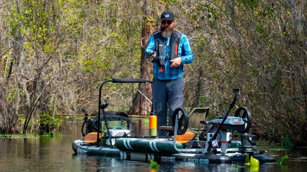 Sea Eagle’s FS1210 FishSUP, Jameson standing fishing