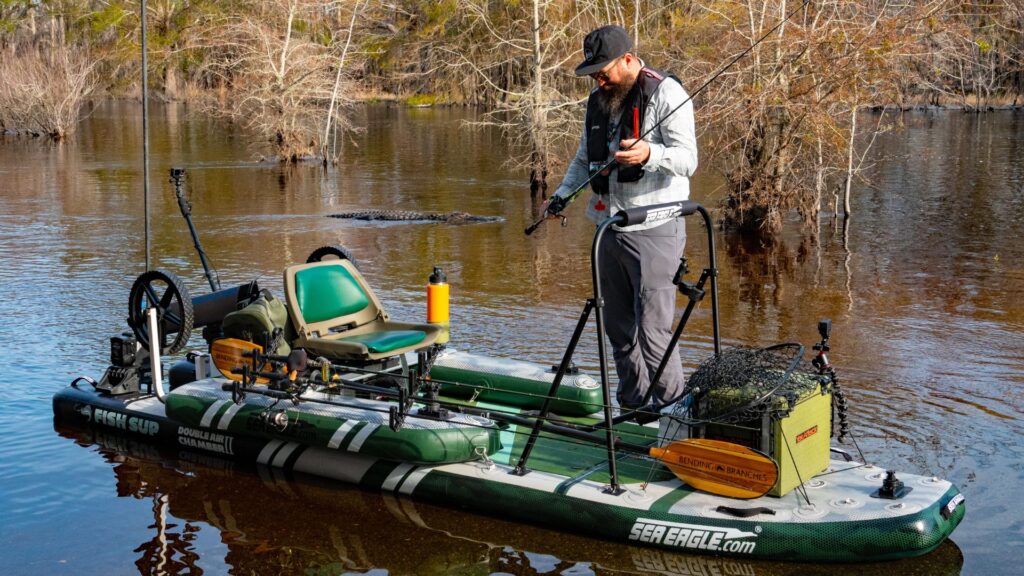 Inflatable Fishing Boat, bending branches, sea eagle, yakattack