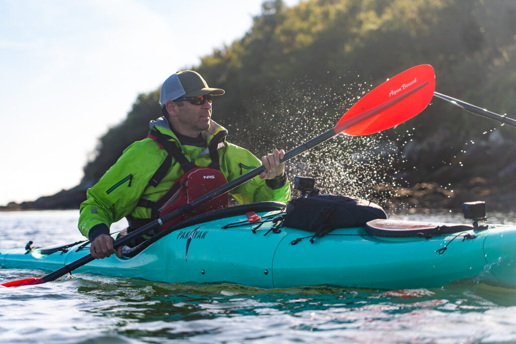 beginner kayakers, ken in pakayak, aquabound