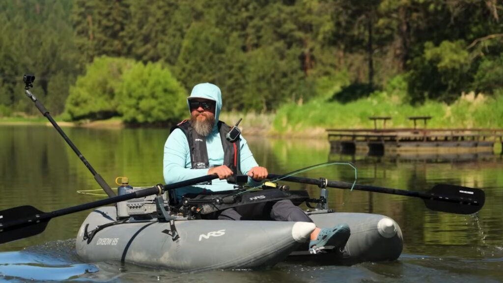 Jameson Redding on Road Trip Angler TV show filming in Idaho in the NRS Oxbow 85