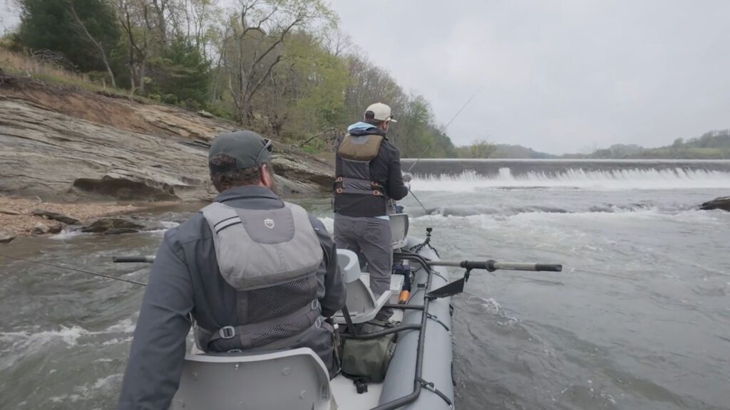 river fishing on flycraft guide raft