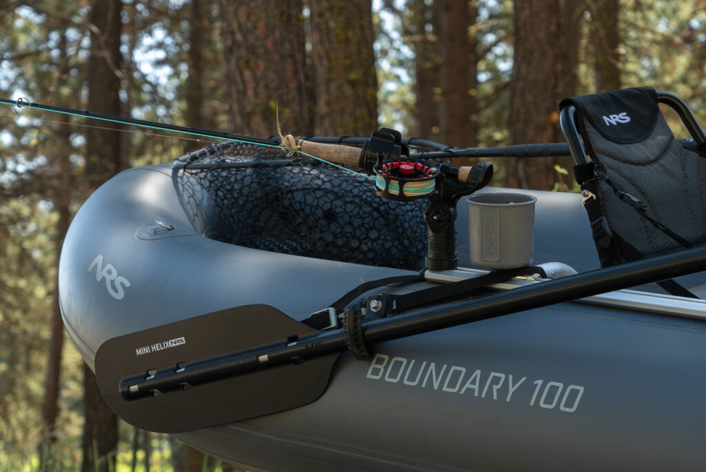 single person raft review of the boundary - adjustable oar mount, rod holder
