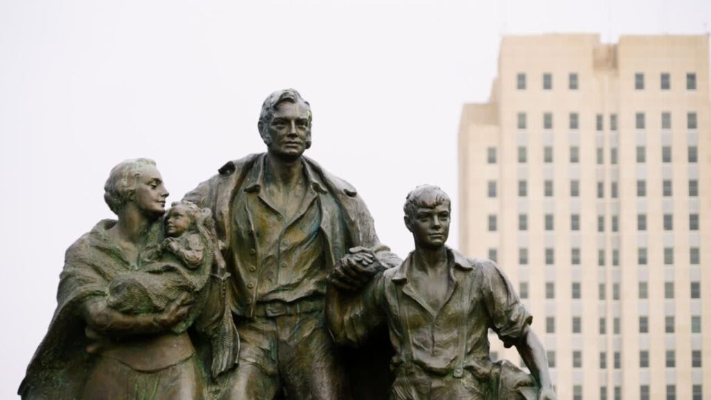 Bismarck North Dakota landmark while hiking the state to Medora and the Maah Daah Hey Trail