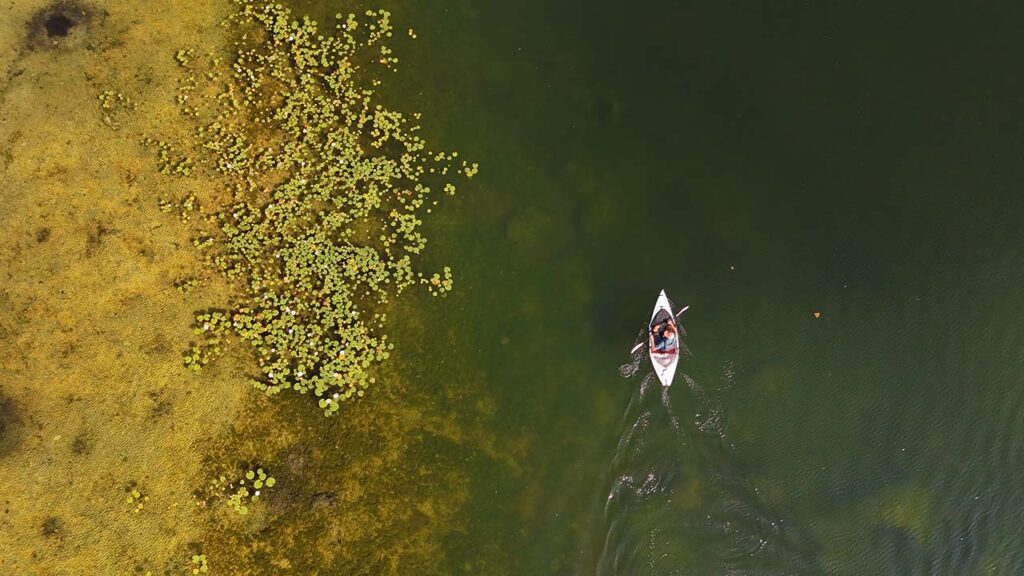 top view of the Oru Kayak Lake Sport kayak